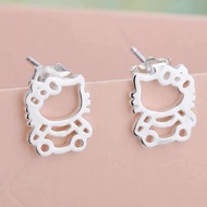 S925 Silver Hello Kitty Ear Rings Kids Ear Rings Subang Budak
