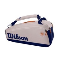 ★瘋網球★現貨典藏🎾2021 法網  WILSON RG Premium 9支裝 網球拍袋(灰白)