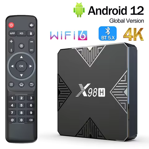 X98H Smart TV Box Android12 Allwinner H618 Quad Core 2G 16G / 4GB 32GB BT5.0 H.265 Wifi 6 4K HD Medi
