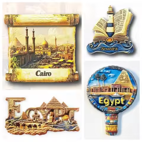 Egypt Fridge Stickers Cairo Travel Souvenirs Pyramids Sphinx Alexandria Fridge Magnets Birthday Gift