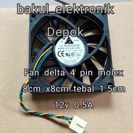 FAN DELTA 8CM PC 0.5A 4PIN Mla9