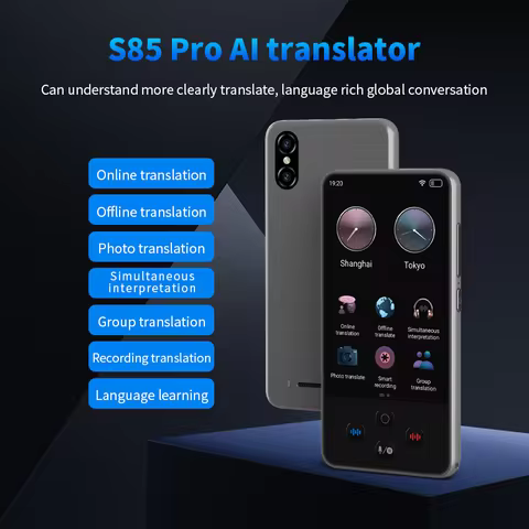 Portable S85 Pro Translator Device Big Screen 138 Languages Voice Tradutor Intelligent Real-time Tra
