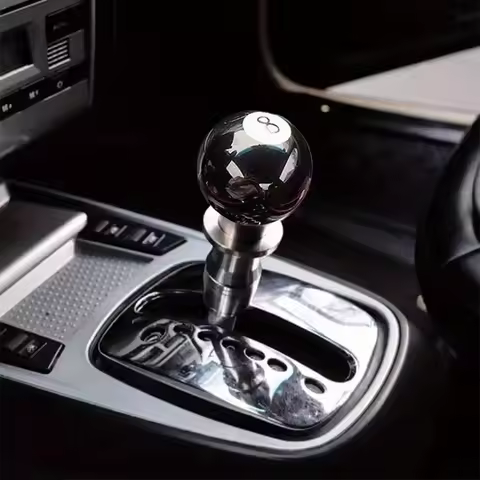 Pool Billiards Ball Custom Gear Shifter Shift Knob Black 8 Ball