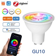 MOES Tuya ZigBee GU10 WIFI Smart LED Bulbs RGB C+W White Dimmable Lamps Smart Life APP Control Light