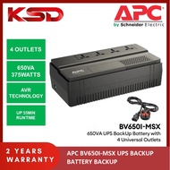 APC BV650I-MSX Easy UPS Backup Battery BV 650VA, Universal Outlet, 230V with AVR Automatic Voltage Stabilizers