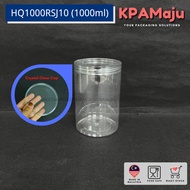 Balang HQ1000RSJ10 (1000ml) Crystal Clear Cap -Balang Plastik, Balang Kuih Raya, Bekas Cookies,Plastic Jar,Home Made Use