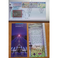 Malaysia Royal Selangor Premium Pewter Stamp FDC 3v Stamp KLIA Airport 1998 Lapangan Terbang Kuala L