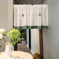 Ready Stock Half Sheer Curtain Cherry Ball Short Curtain for Kitchen Anti-Dust Coffee Tier for Small Window Rod Pocket