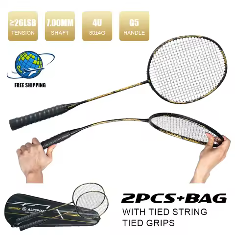 ALP SL Dragon Rush 4U Badminton Racket 26LBS Offensive Single Racket With Racket Bag Relief Sculptur