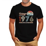 Men's cotton T-shirt 1976 T Shirts 50th Birthday Gifts for Him Legends were Born in 1976 Retro Birth