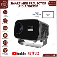 A10 LED Mini Projector Android 11.0 2500 Lumens Wifi Bluetooth Support 4K I Projector A10 Android Sc