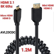 AVPRO AVL23CDC 8K 60hz Mini HDMI 2.1 to Micro HDMI Cable Coiled C-D