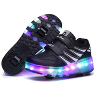 AOYELL Roller Skate Children Two Wheels Heelys Shoes Luminous Glowing Sneakers Led Light Roller Skat
