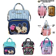 Tas Perlengkapan Bayi - Diaper Bag Karakter Disney Mickey Minnie - Mommy Bag Ransel Multifungsi - Tas Popok Susu Bayi Model ANELLO - WIWA