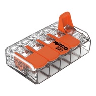 (SG Instock) WAGO Pluggable Terminal Block, 5 Ways, 20AWG to 10AWG, 6 mm², Push In Lock, 41 A 221615