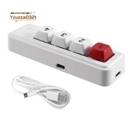 Macro-Programmable 4-Key Keyboard 4-Key Wired Hot-Swappable Keyboard Ergonomic Wired Design for PC/D