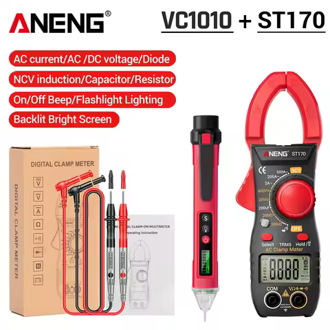ANENG Digital Clamp Meter Multimeter Tester AC/DC Voltage Meter AC Current Capacitance Resistance Di