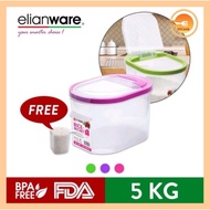 [Ready Stock] HICOOK Elianware E-981 Space-Saving Rice Dispenser Storage Bekas Beras (5 kg)