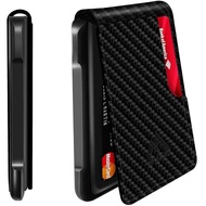 RFID Men's Genuine Leather Card Holder Metal Anti-Magnetic Automatic Pop-Up Card Wallet Credit Card 