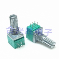 1PCS 09 Type Precision Potentiometer 6Pin B50K Computer Speaker Active Audio Volume Potentiometer Shaft Length 15MM