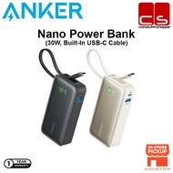 AMKER Nano Power Bank (30W, Built-In USB-C Cable)