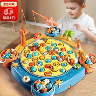 儿童钓鱼玩具女孩2-3-6岁宝宝早教电动旋转磁性捕鱼捞鱼玩具男孩4-5岁小孩钓鱼台男女童周岁生日礼物