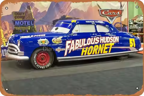 Metal Sign - Fabulous Hudson Hornet ~ from The Movie Cars! Tin Poster 12 X 8 Inches