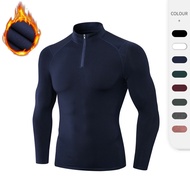 Winter Long-Sleeve Thermal Elastic Running Gym Sport Tshirt Compression Shirts Bodybuilding Fiess Top Sportswear