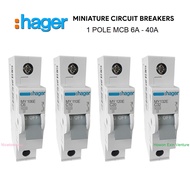 Hager MY Series 1 Pole MCB 6A /10A / 16A / 20A / 32A / 40A ( 4.5KA ) Miniature Circuit Breaker