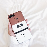 We Bare Bears iPhone X Casing 6 / 6S / 7 / 8 Plus Grizzly Ice Bear Panda Protective Phone Back Case
