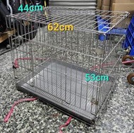 台北自取面交 二手 白鐵2尺折疊籠 不銹鋼 單門折疊式 狗籠 貓籠 兔籠 寵物籠(含底盤)