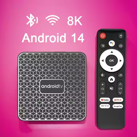 Android 14 TV Box T8S RK3518 Support HD 4K 8K Video 2.4G/5.8G WiFi6 BT5.4 Voice Remote Netflix YouTu