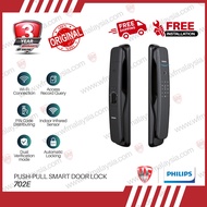 PHILIPS Easy key Digital Lock 702E New Model Push-Pull Smart Door Lock Free Installation (3 Years Wa
