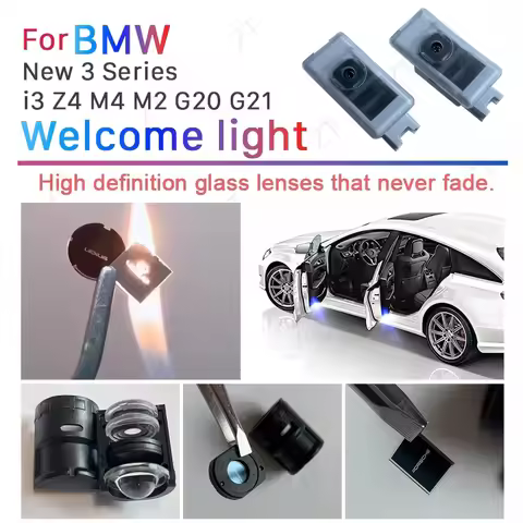 For BMW New 1/3/4 Series Z4 i3 M3/4 F40 G20 G28 G21 HD Glass Lens Car Door Light Laser Decor Project