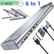 【E-WOITD】 USB-C 8-in-1ขาตั้งแล็ปท็อปพร้อมแท่นวางอเนกประสงค์ USB C Dock แท็บเล็ตขาตั้งอะแดปเตอร์ฮับชน