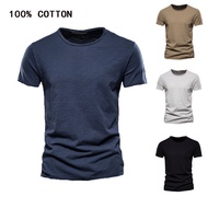 Summer New 100% Cotton O-neck T-shirt Men Short Sleeve Soild T-shirts Men Tops Casual Slim Fit T Shirt For Men Plus Size 5XL