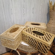 Rectangular Bamboo Tissue Holder with Various Patterns