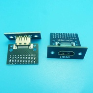 H HDMI Female with Fixed Plate 19P with PCB Board Welding Wire Type HDMI Socket HD Connector Female 