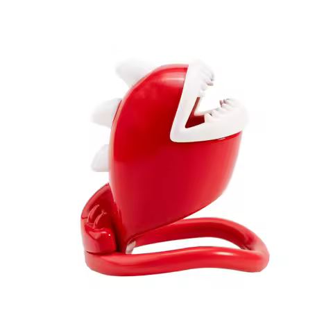 Red Venus Flytrap Resin Shemale Men's Short Chastity Cage Male Cock Lock for Adult