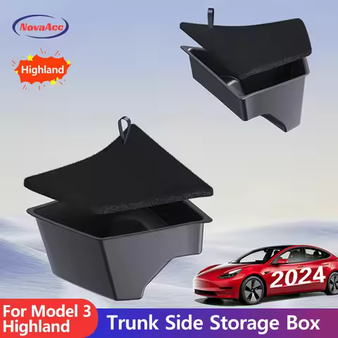Rear Trunk Side Organizer Storage Box For Tesla Model 3 Highland 2024 Waterproof Odorless Side Stora