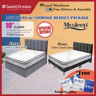 A66 Bed Frame | Frame + 10" Mattress Bundle Package | Single/Super Single/Queen/King Storage Bed | Divan Bed