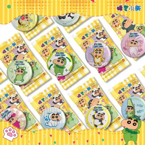 Crayon Shinchan Styling Series Tin Badge Blind Box Shinchan Himawari Anime Pin Button Kawaii Ornamen