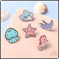 ★ Cartoon Marine Animals - Shark / Squid / Starfish / Jellyfish / Sea Horse Brooches ★ 1Pc Fashion Doodle Enamel Pins Backpack Button Badge Brooch