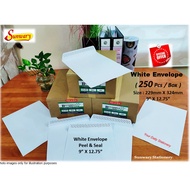 White Envelope 9" X 12.75" Peel & Seal , 250 Pcs / Box ( 229 mm X 324 mm )