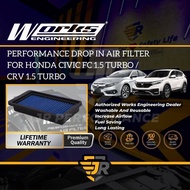 Works Engineering Washable Drop In Replacement Air Filter Civic FC 1.5T CRV Penapis Udara Car Intake