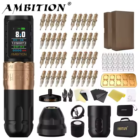 Ambition Soldier270S Kit Stroke 5.0mm+4.5mm Wireless Brushless Motor Tattoo Machine 1800mAh Billing