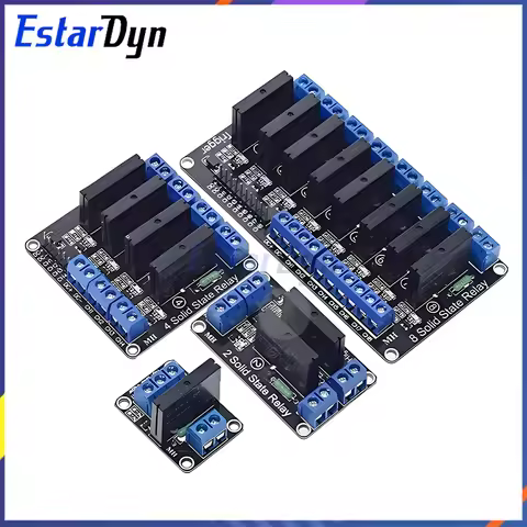 1/2/4/8 Channel SSR Solid State Relay Module G3MB-202P, 5V Control 240V 2A Output with Resistive Fus