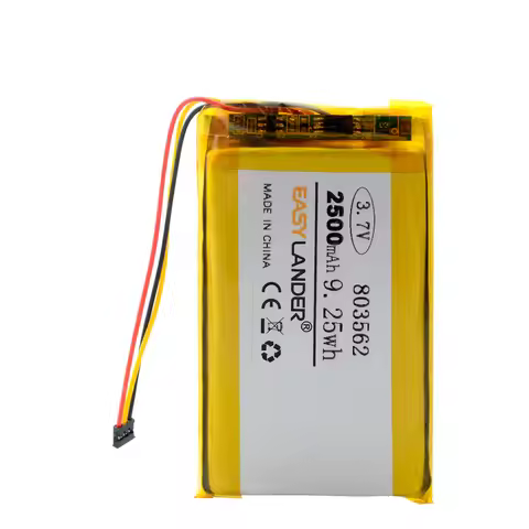 3-wire Connector 3.7V 2500mAh 803562 Rechargeable Li Polymer Li-ion Battery For Bicycle Dash Cam DVR