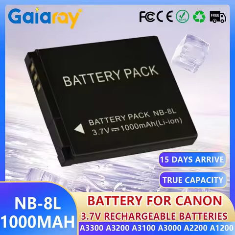 3.7V 1000mAh NB-8L NB 8L NB8L Li-ion Digital Camera Battery For Canon PowerShot A3300 A3200 A3100 A3