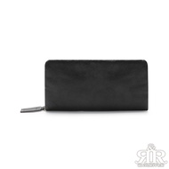 2R Pure Leather Erfurt Vegetable Tanned Cowhide Thick Zipper Long Clip Black